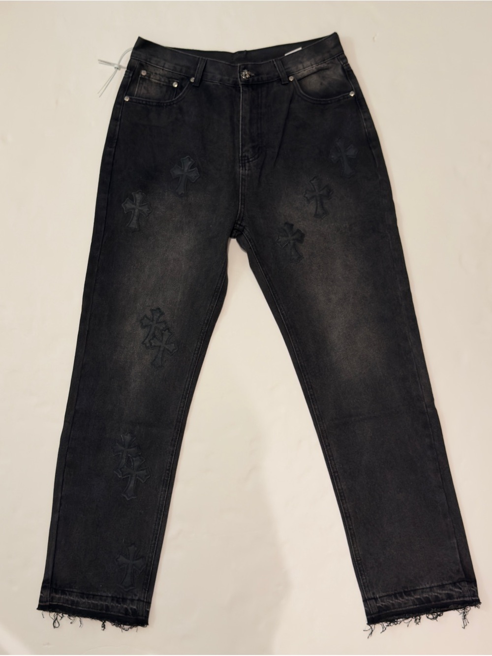 Chrome Hearts Black Cross Patchwork Denim Jeans 32